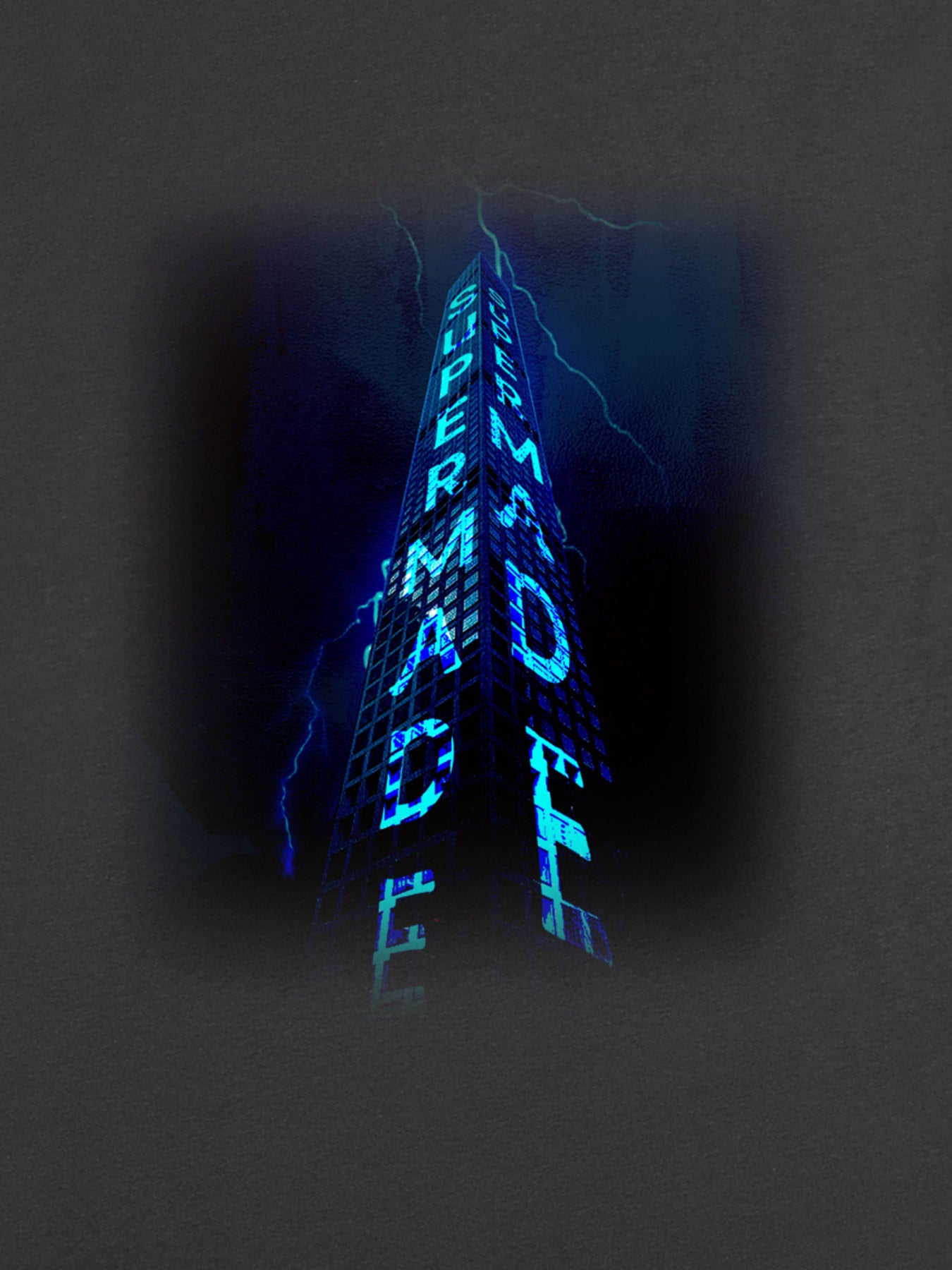 Thesupermade Building With Glowing Lettering Print T-shirt