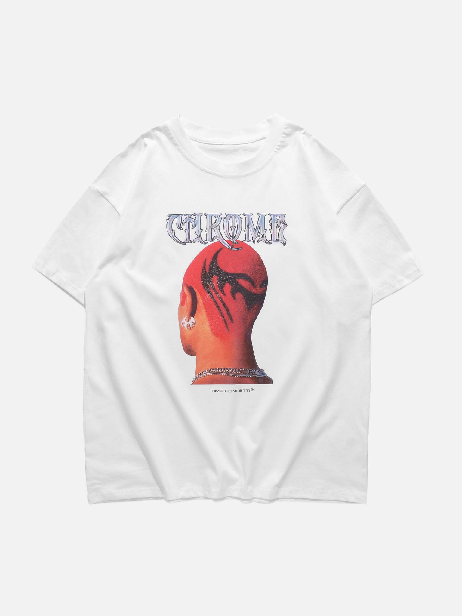 Thesupermade Head Print Hip Hop T-shirt - 1564