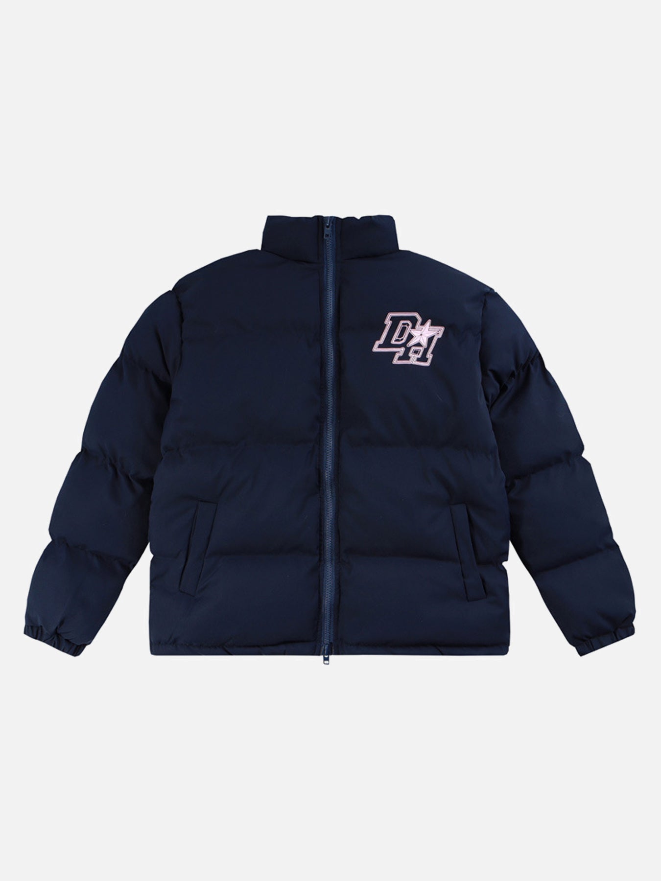 Thesupermade American Retro Letter Print Thickening Loose Down Jacket - 1393