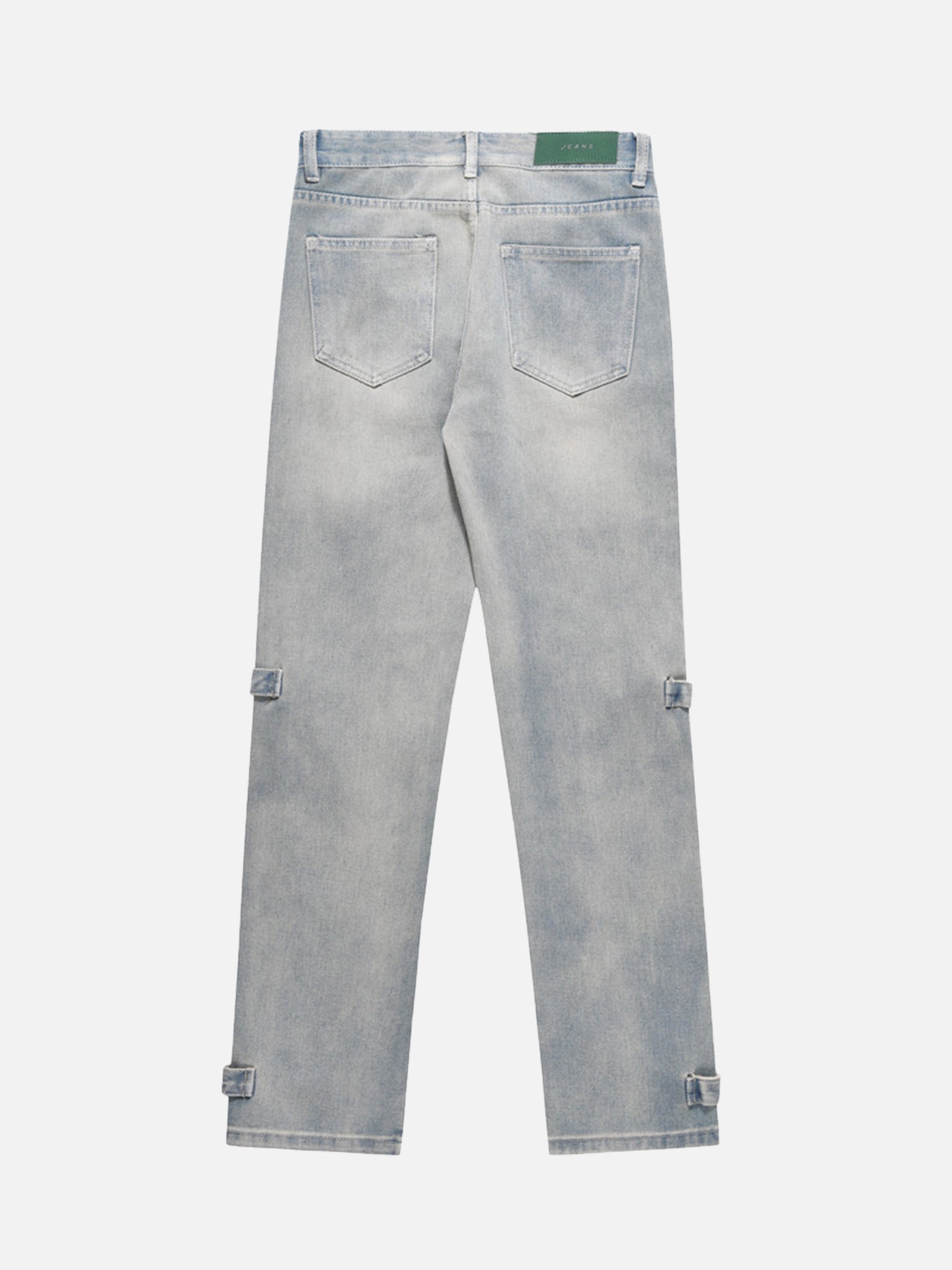 Thesupermade High Street Hip-hop Design Sense Zipper Straight Jeans Nine-point Pants