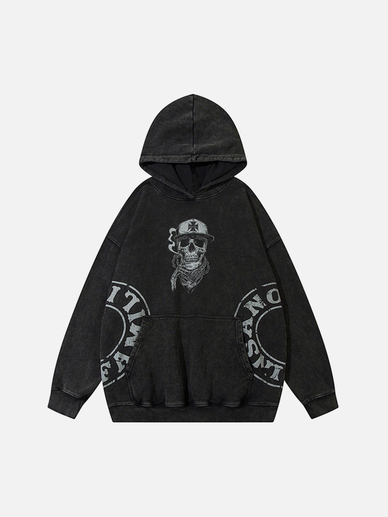 Thesupermade Skull Print Hooded Sweatshirt
