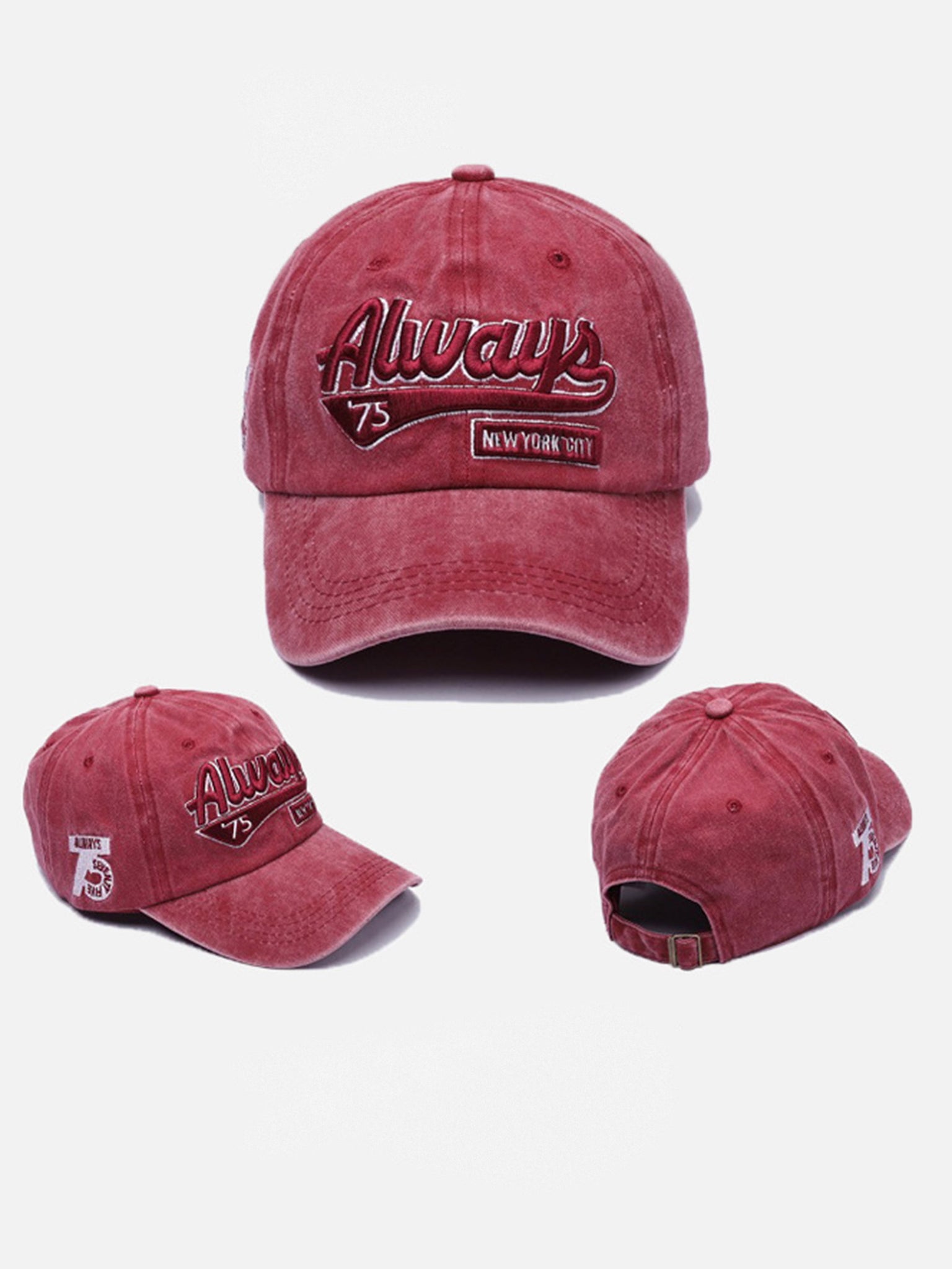 The Supermade Vintage Embroidered Letter Wash Denim Baseball Cap