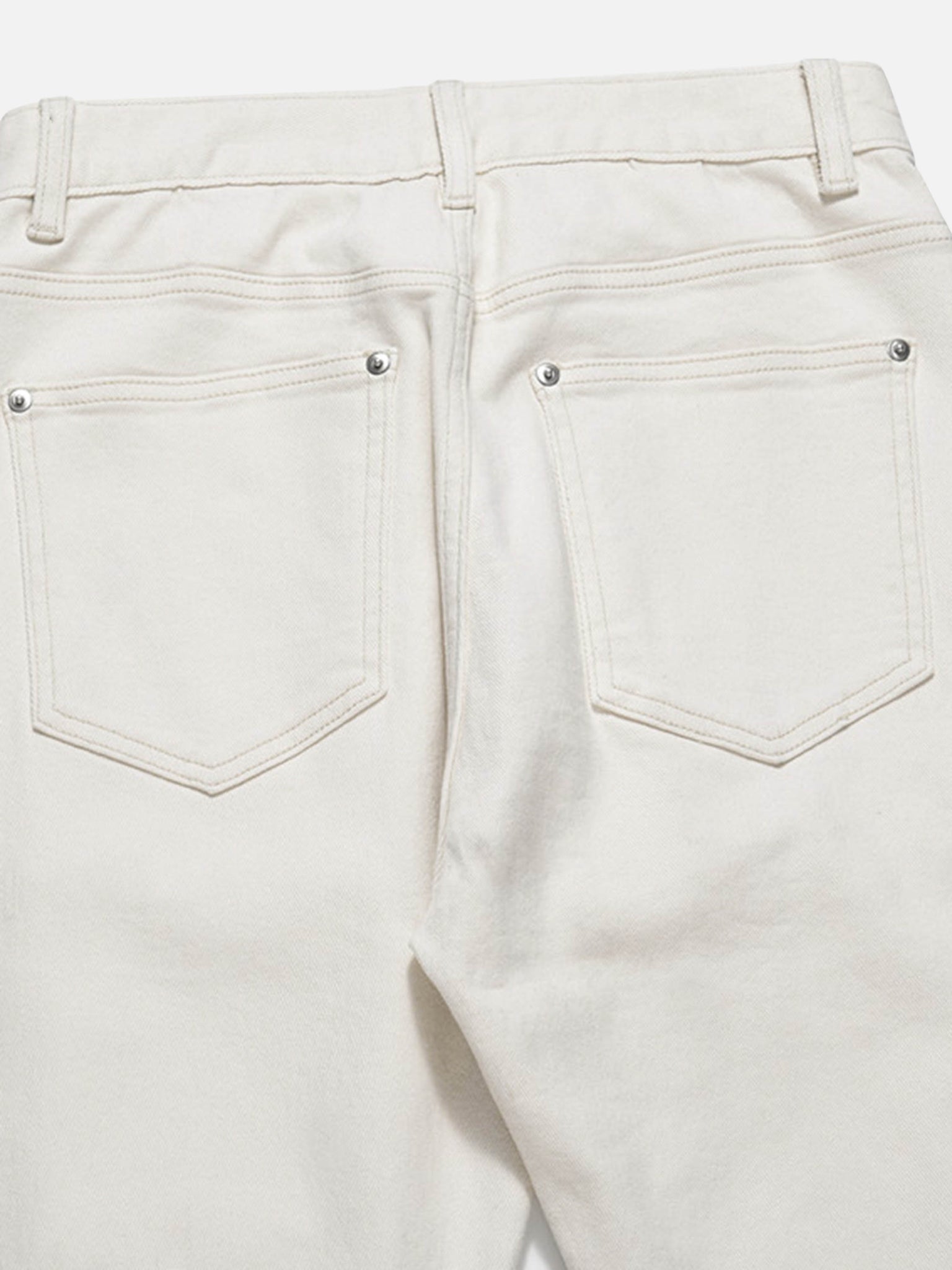 The Supermade High Street Zipper Patchwork Pocket Denim Pants Straight Leg