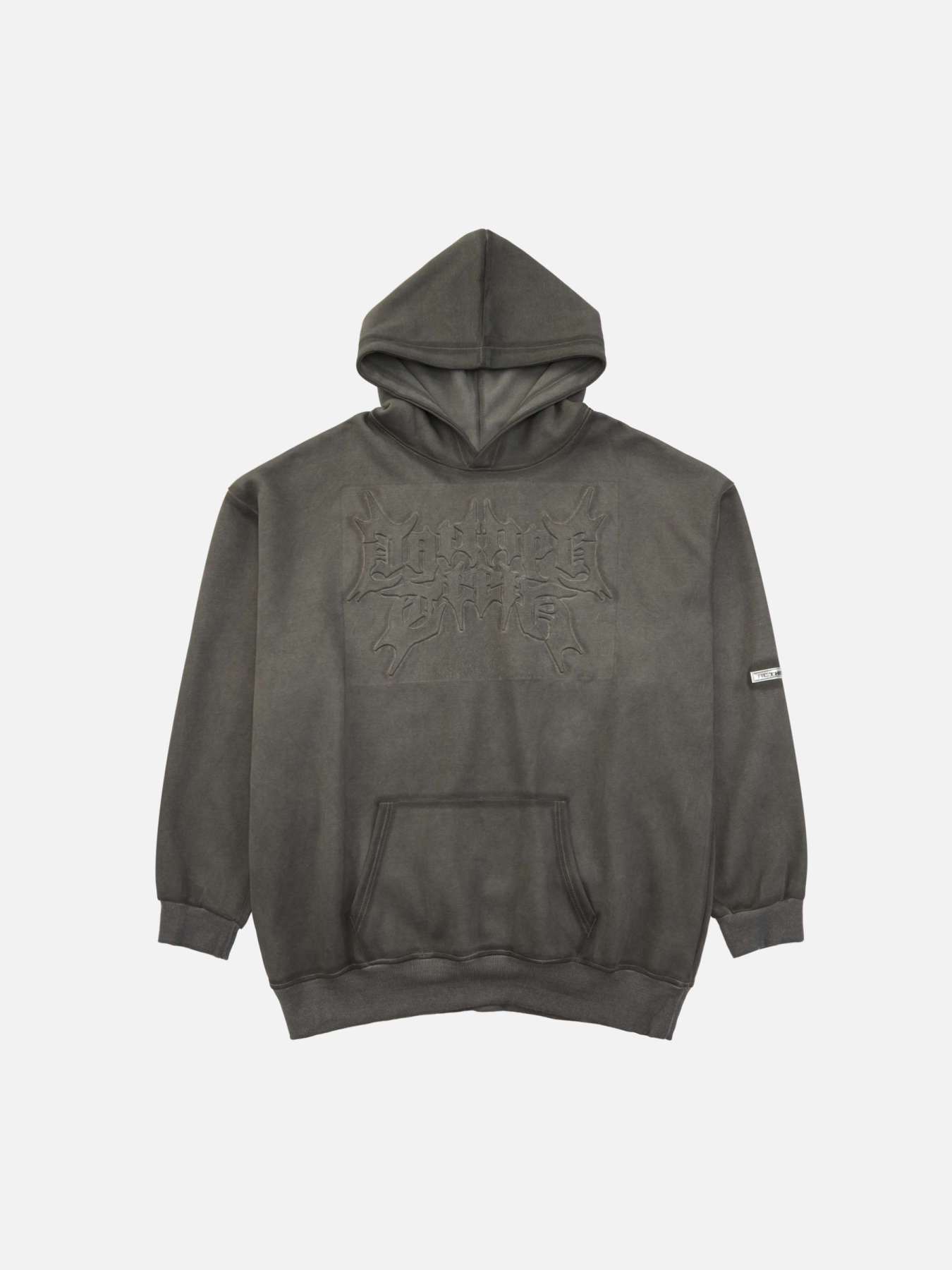 Thesupermade Stenciled Letters Washed Hoodie