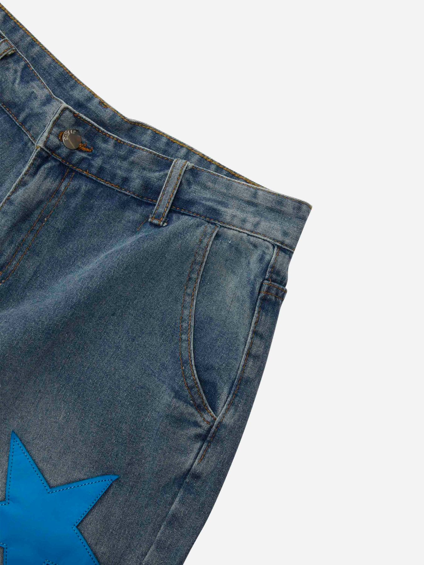 The Supermade Star Embroidered Denim Shorts