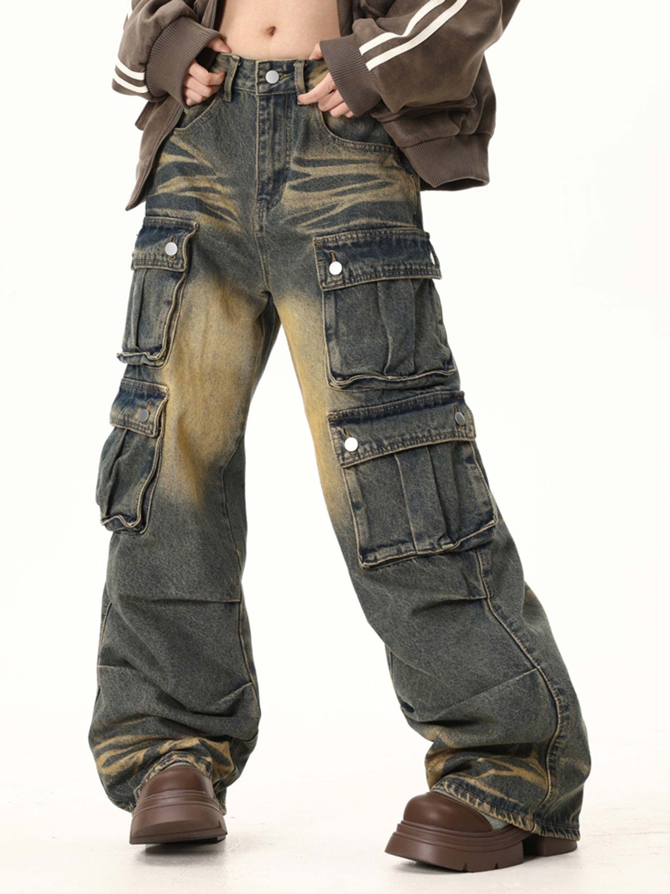 Thesupermade Multi-pocket Cargo Jeans