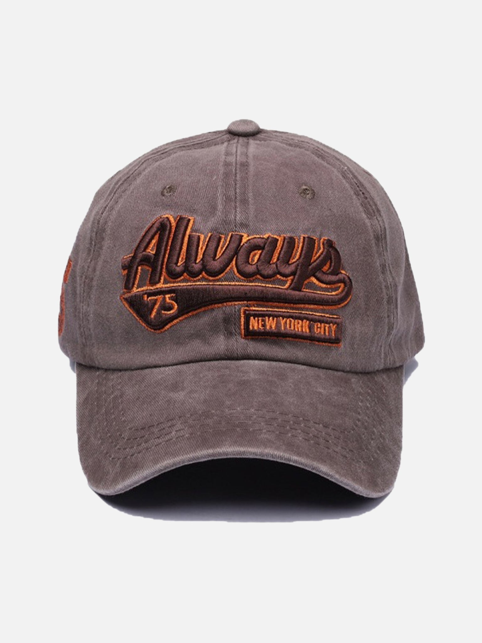 The Supermade Vintage Embroidered Letter Wash Denim Baseball Cap