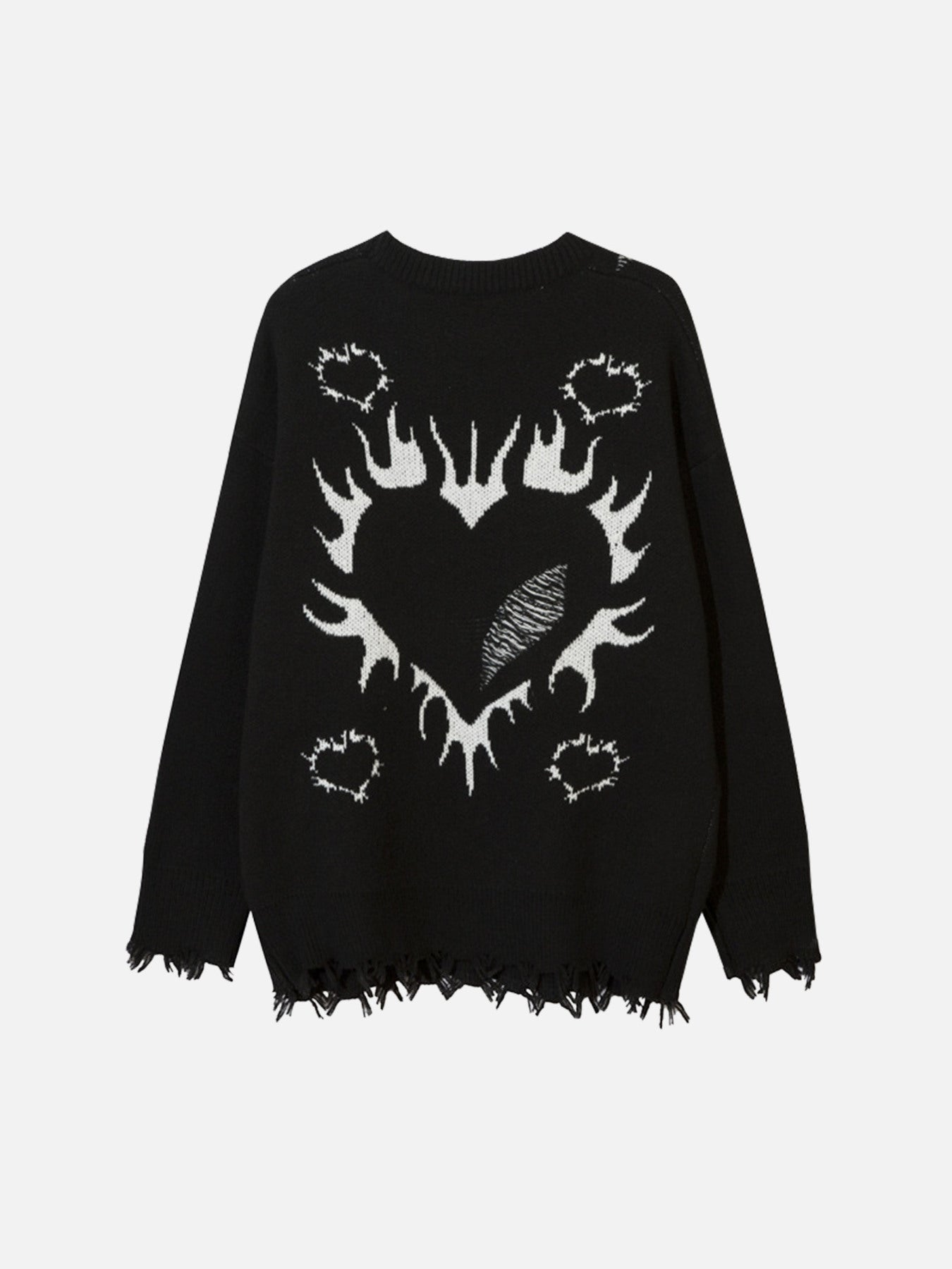 Thesupermade Creative Flame Heart Sweater