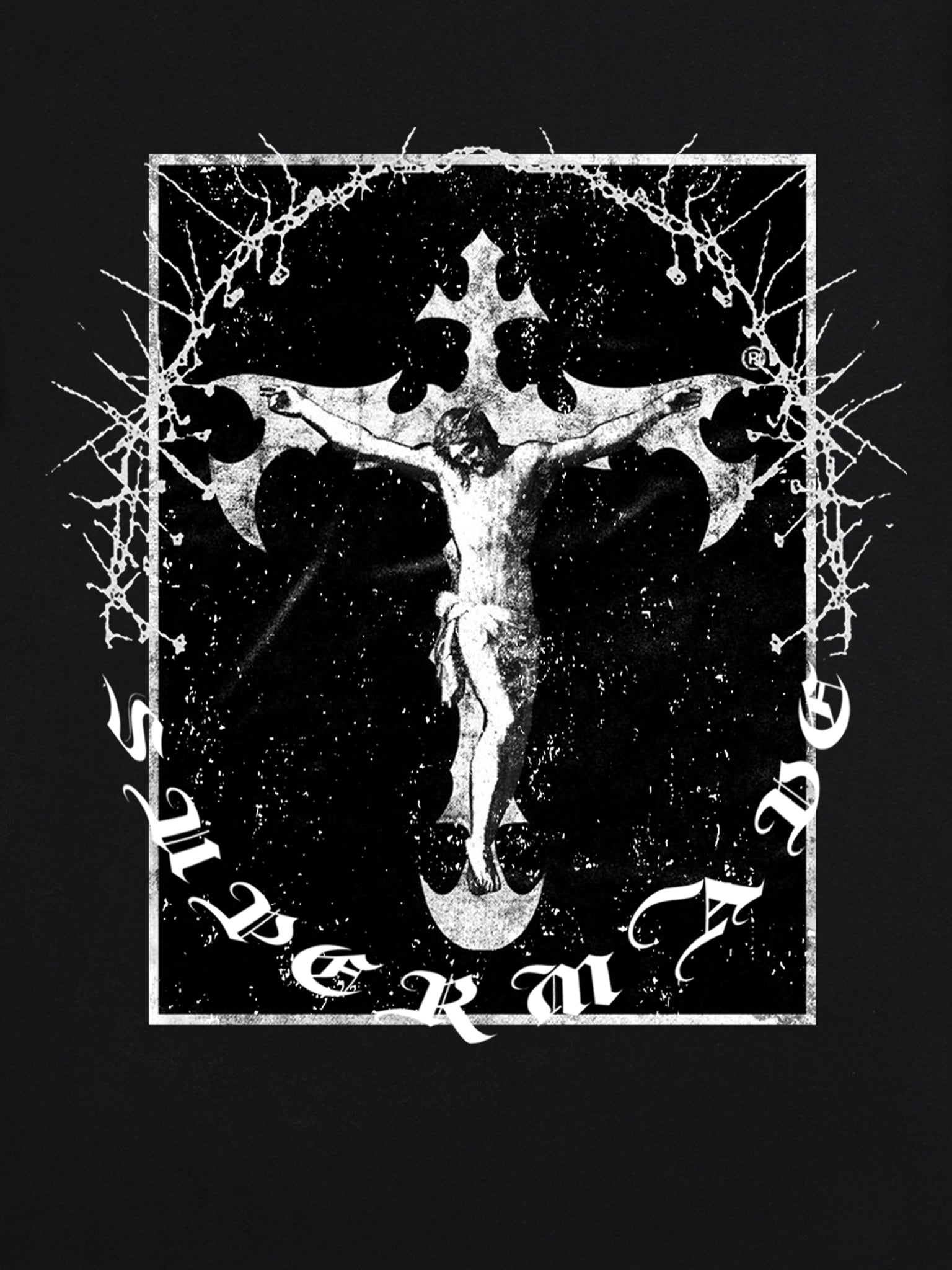 Thesupermade Retro Street Jesus Cross Print T-Shirt