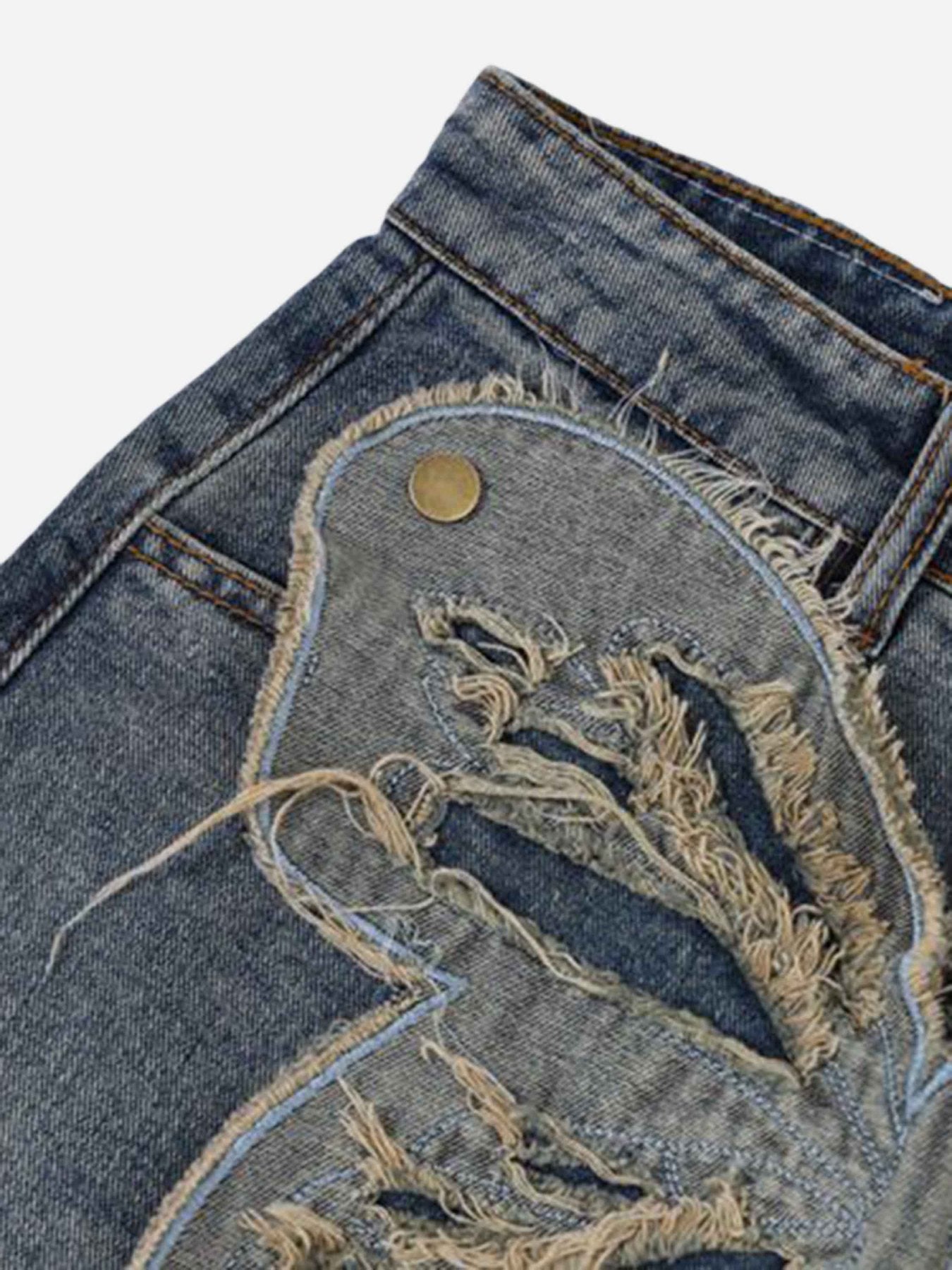 The Supermade Appliqued Butterfly Embroidered Jeans