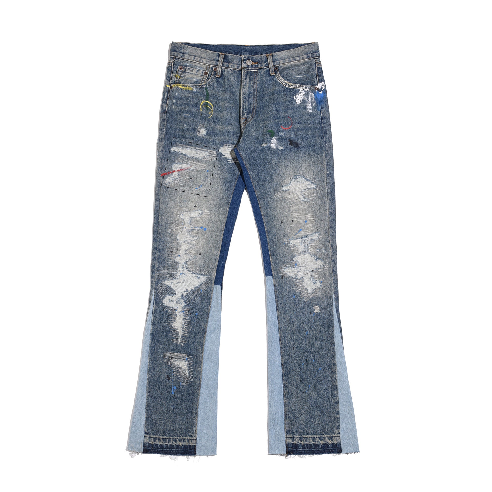 The Supermade Splashing Ink Patchwork Jeans