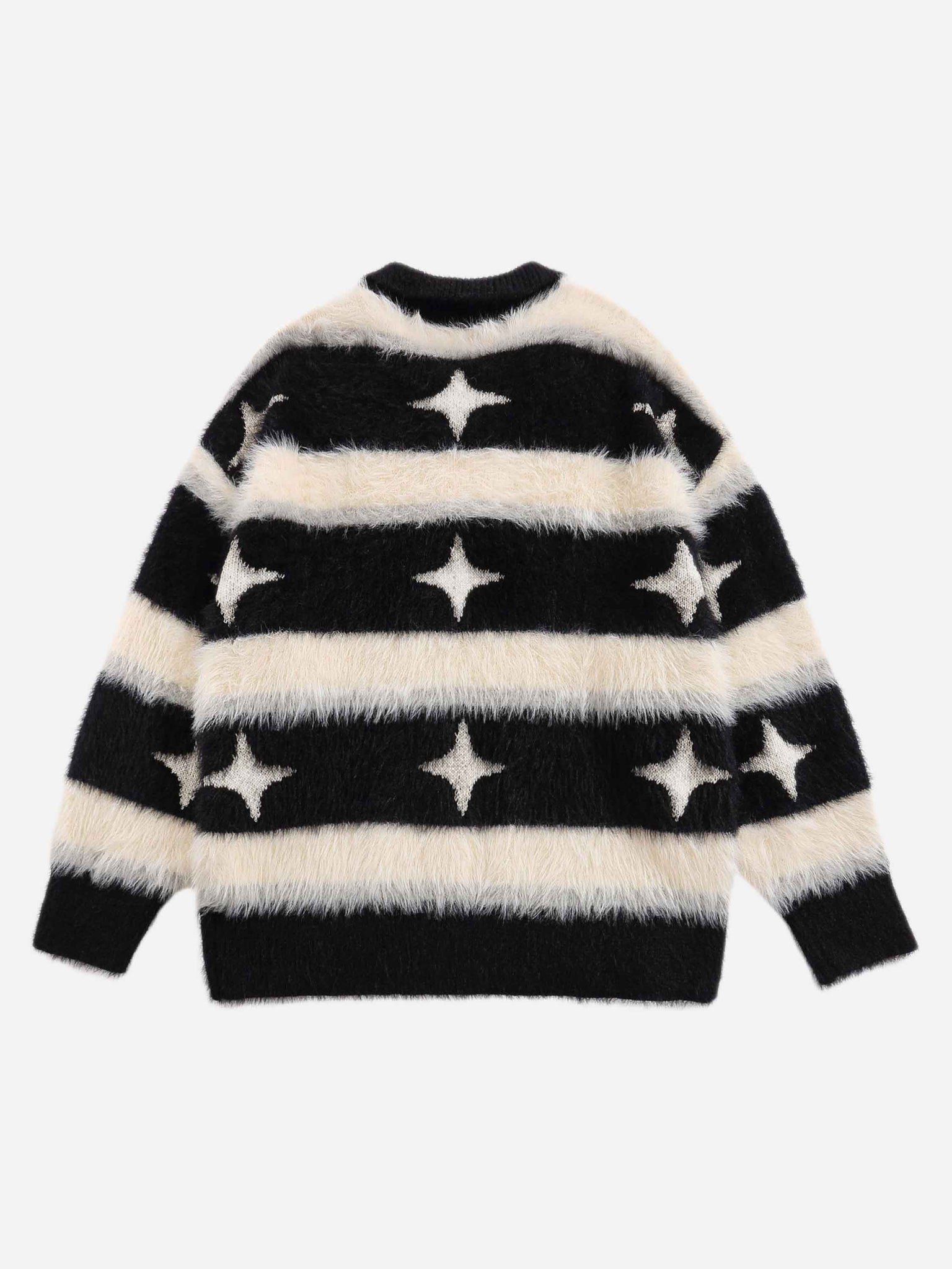Thesupermade Padded Striped Star Lapel Sweater - 1817