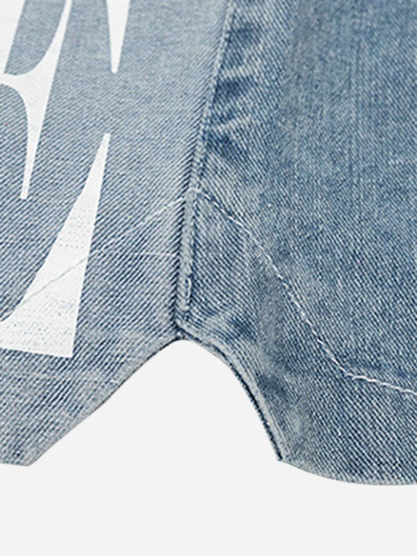 Thesupermade Splicing Letter Print Shorts